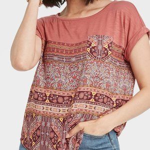 Short Sleeve Blouse - Knox Rose Purple Ikat Print